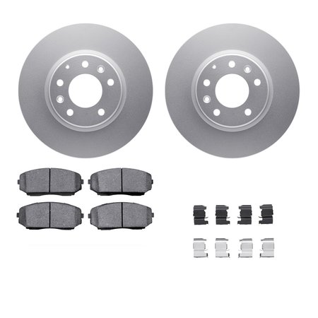 DYNAMIC FRICTION CO 4312-80025, Geospec Rotors with 3000 Series Ceramic Brake Pads includes Hardware, Silver 4312-80025